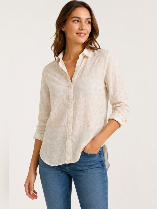 Cynthia Rowley Tops - ✨ Cynthia Rowley Floral Button-Front Blouse | Soft Ivory Print | Size Small